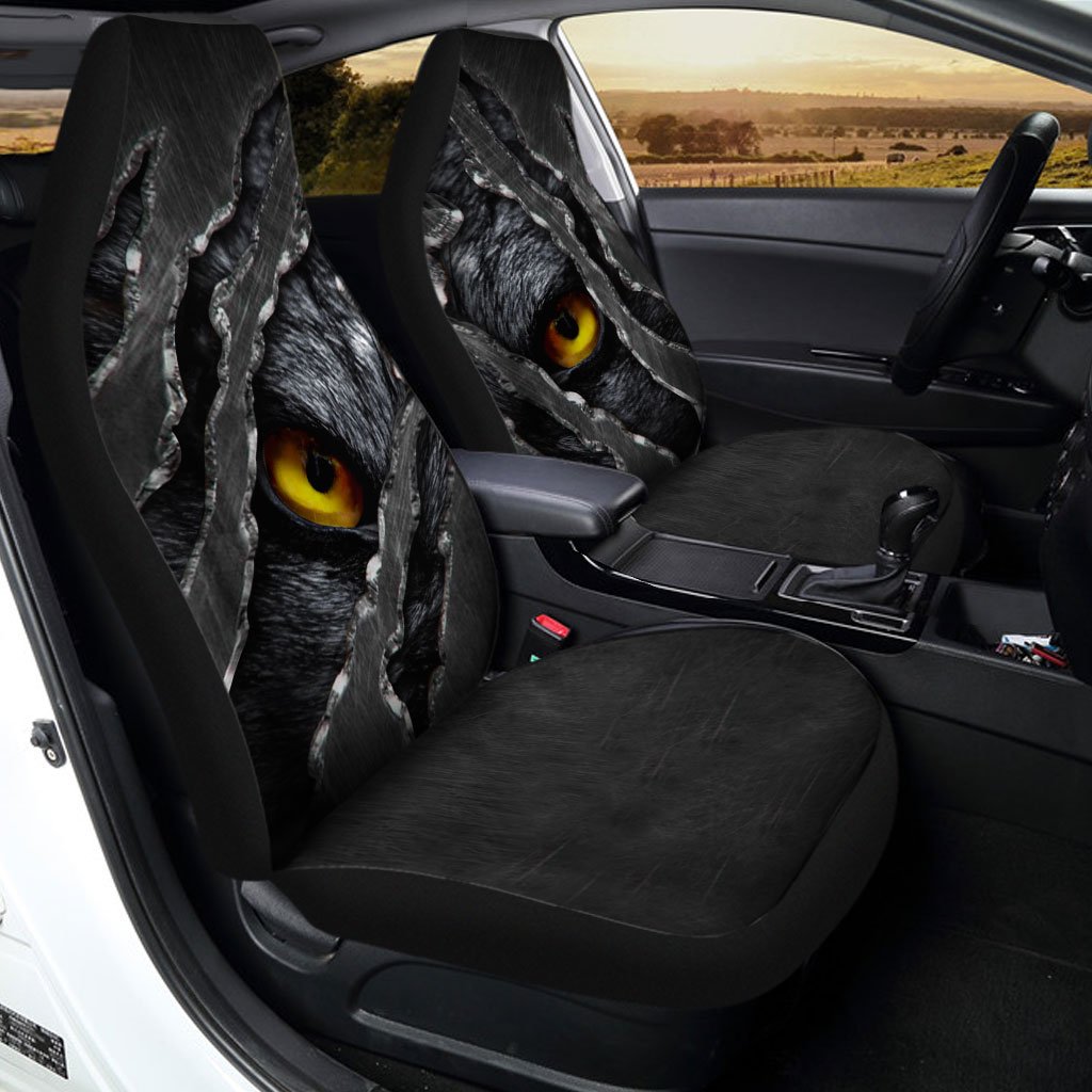 Tiger Car Seat Covers Custom Yellow Eyes Cool Car Accessories - Gearcarcover - 2