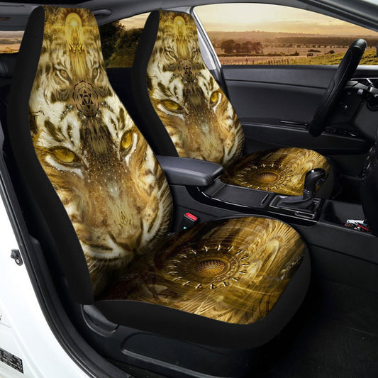 Tiger Face Car Seat Covers Custom Wild Animal Car Accessories - Gearcarcover - 2