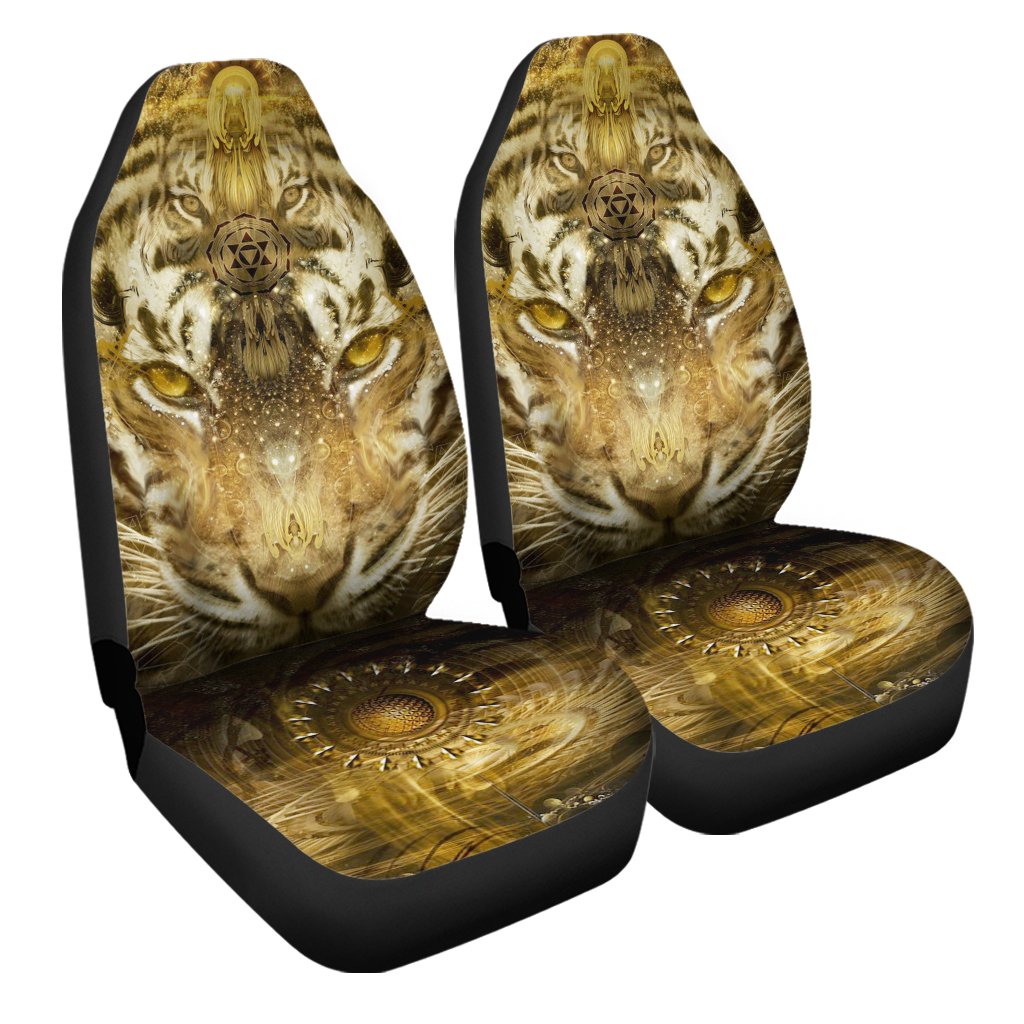 Tiger Face Car Seat Covers Custom Wild Animal Car Accessories - Gearcarcover - 3