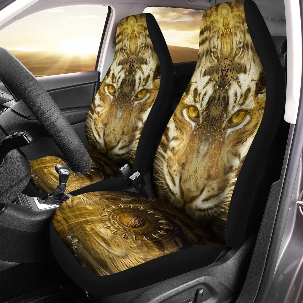 Tiger Face Car Seat Covers Custom Wild Animal Car Accessories - Gearcarcover - 1