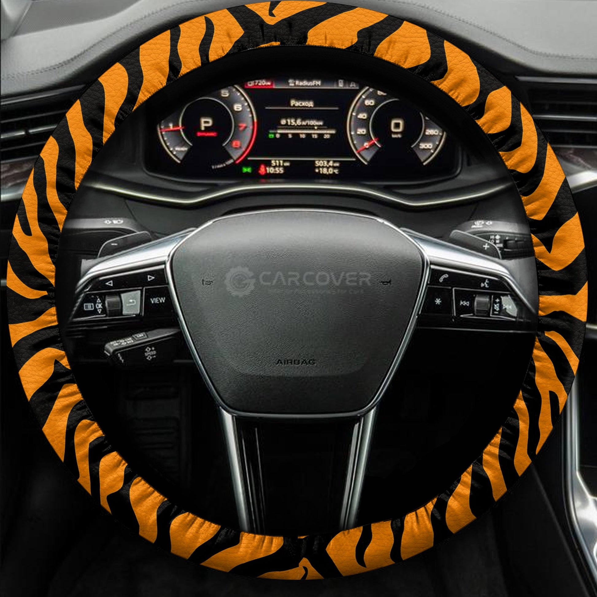 Tiger Skin Steering Wheel Cover Custom Animal Skin Printed Car Interior Accessories - Gearcarcover - 4