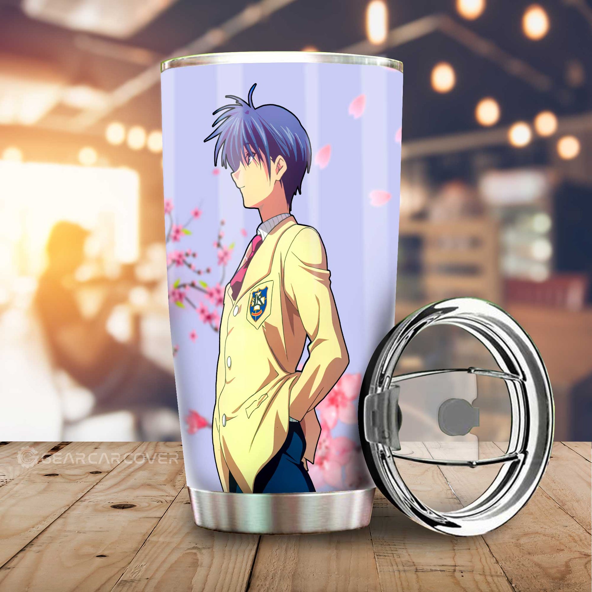 Tomoya Okazaki Tumbler Cup Custom Clannad Anime Car Accessories - Gearcarcover - 1