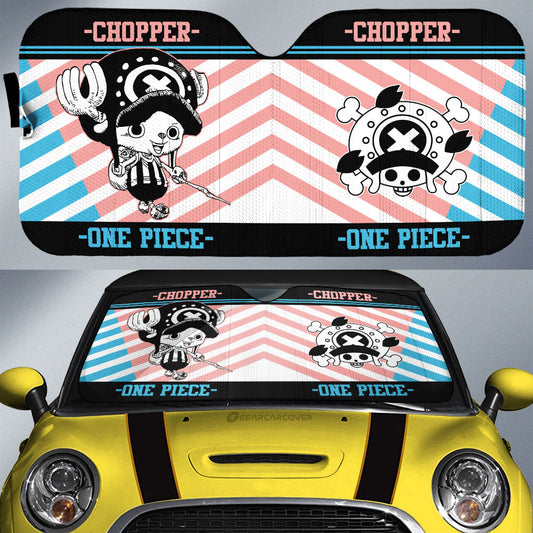 Tony Tony Chopper Car Sunshade Custom One Piece Anime Car Accessories Mix Manga Style - Gearcarcover - 1