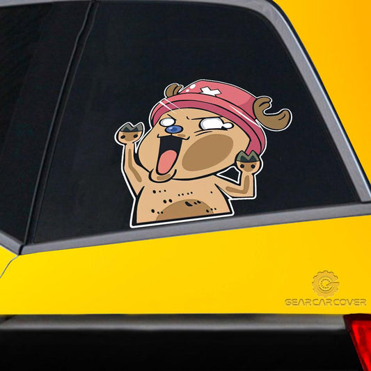 Tony Tony Chopper Hitting Glass Car Sticker Custom One Piece Anime Car Accessories For Anime Fans - Gearcarcover - 2