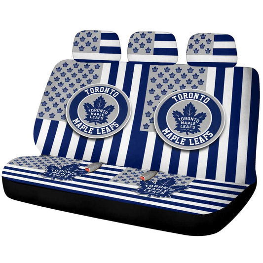 Toronto Maple Leafs Car Back Seat Cover Custom US Flag Style - Gearcarcover - 1