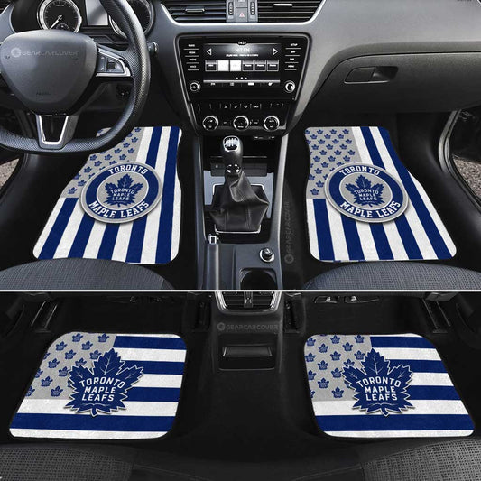 Toronto Maple Leafs Car Floor Mats Custom US Flag Style - Gearcarcover - 2