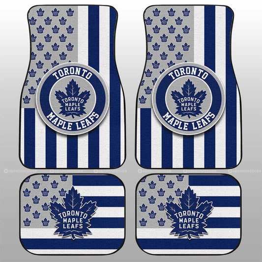 Toronto Maple Leafs Car Floor Mats Custom US Flag Style - Gearcarcover - 1