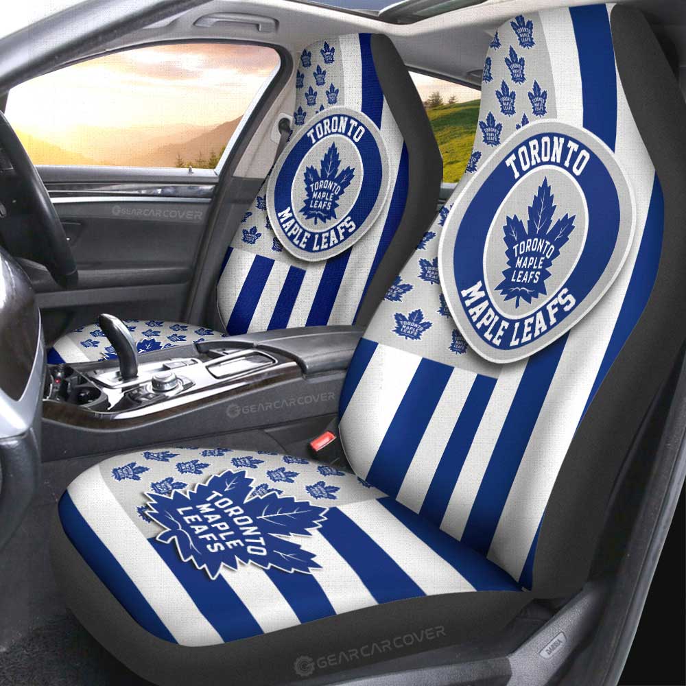 Toronto Maple Leafs Car Seat Covers Custom US Flag Style - Gearcarcover - 2
