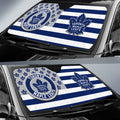 Toronto Maple Leafs Car Sunshade Custom US Flag Style - Gearcarcover - 2