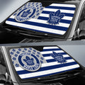 Toronto Maple Leafs Car Sunshade Custom US Flag Style - Gearcarcover - 2