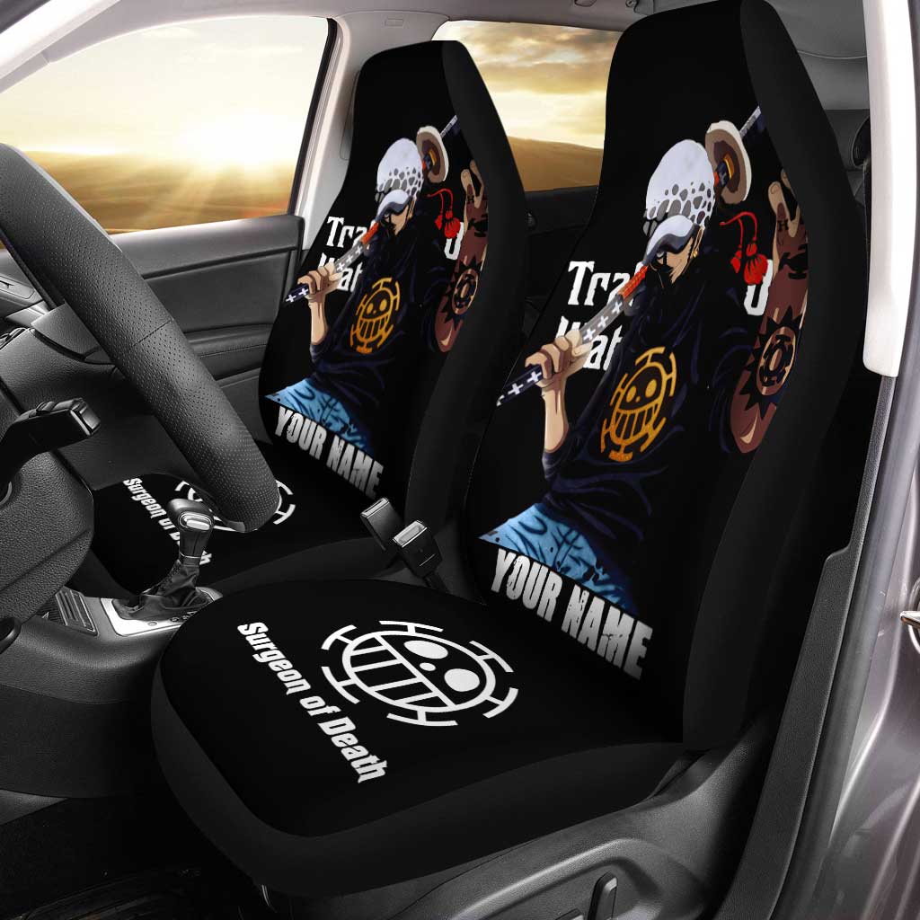 Trafalgar Law Car Seat Covers Custom Name One Piece Anime Car Accessories - Gearcarcover - 1