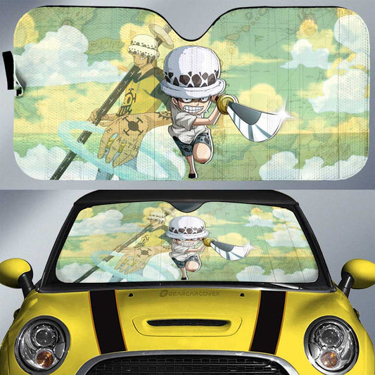 Trafalgar Law Car Sunshade Custom One Piece Map Car Accessories For Anime Fans - Gearcarcover - 1