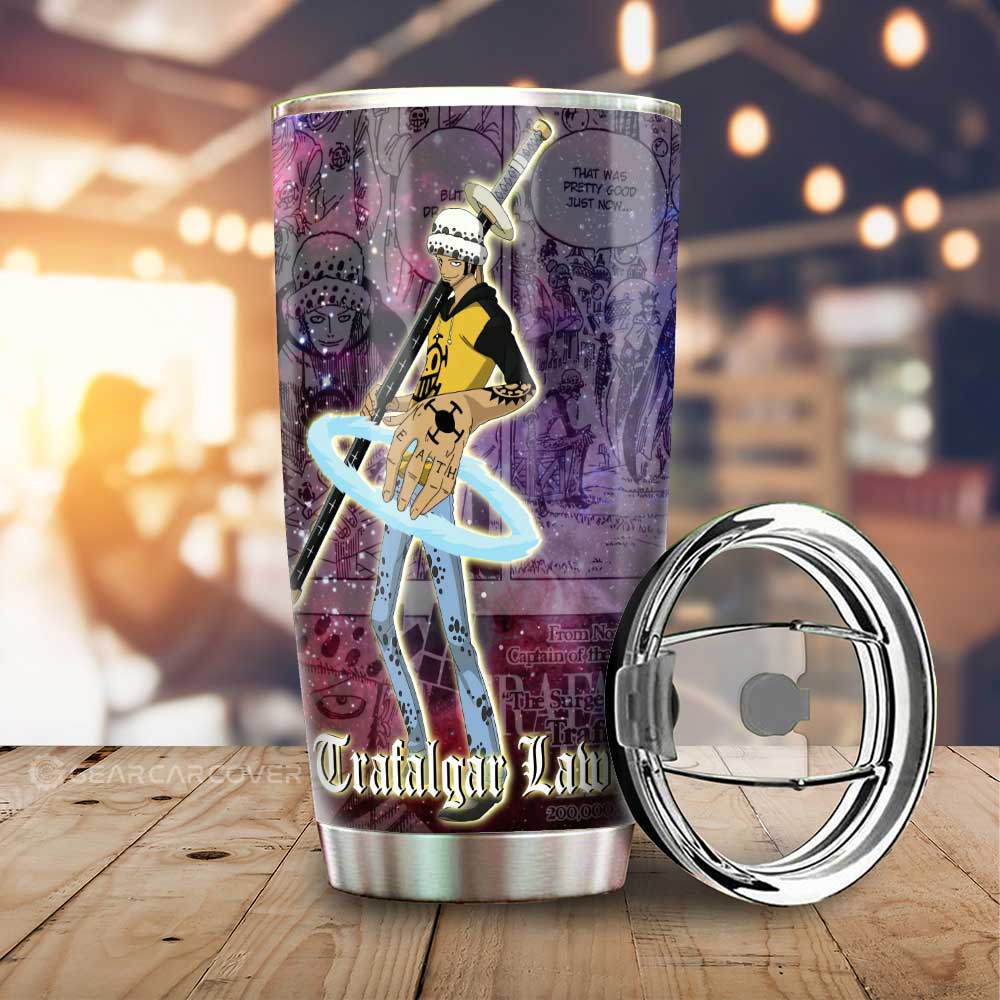 Trafalgar Law Tumbler Cup Custom One Piece Anime Car Accessories Manga Galaxy Style - Gearcarcover - 1