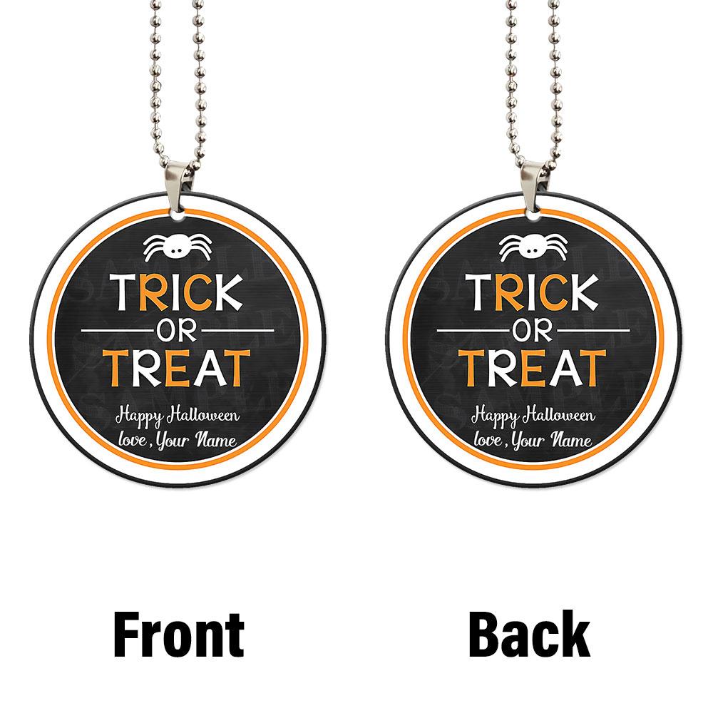 Trick Or Treat Personalized Ornament Custom Car Accessories Halloween Gifts - Gearcarcover - 4