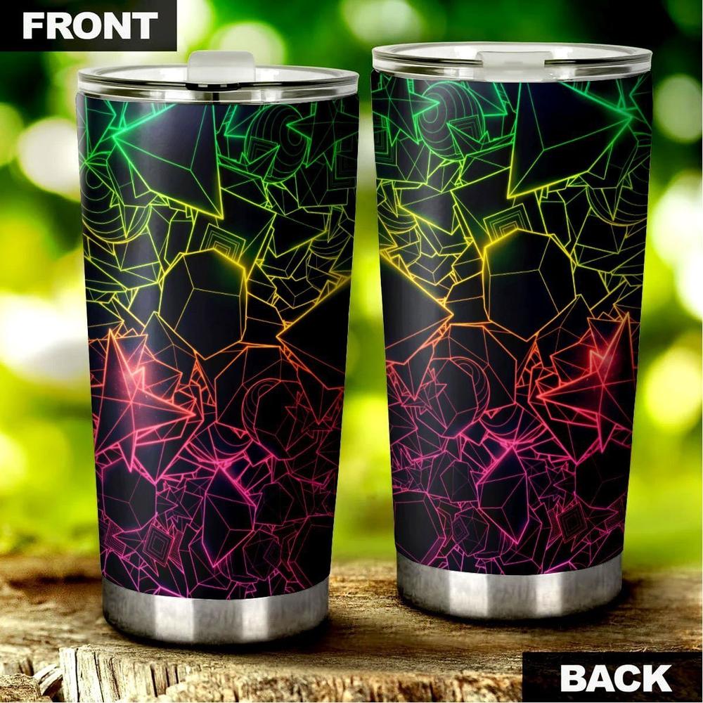 Trippy Abstract Colorful Tumbler Stainless Steel - Gearcarcover - 4