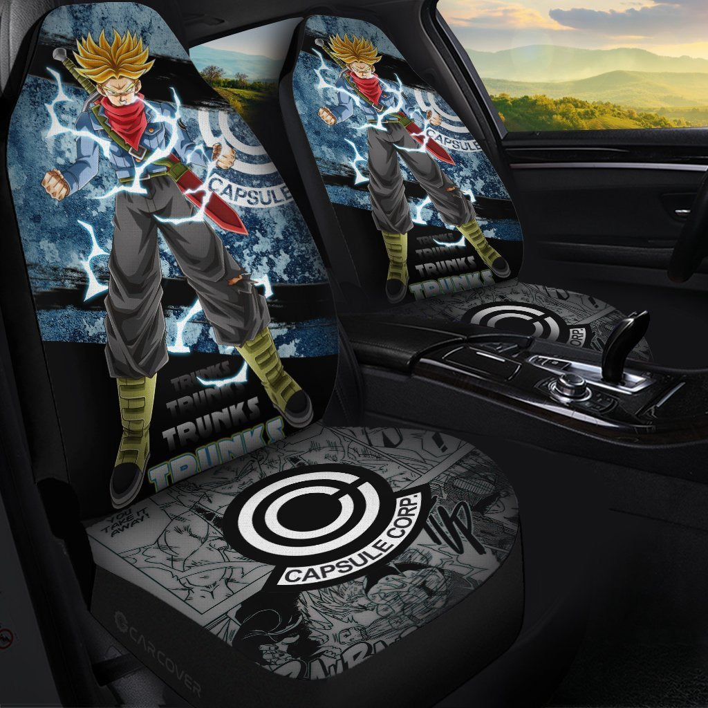 Trunks Car Seat Covers Custom Anime Dragon Ball Car Interior Accessories - Gearcarcover - 1