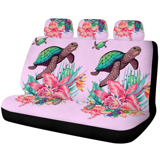 Turtle Car Back Seat Covers Custom Beautiful Flower Car Accessories - Gearcarcover - 1