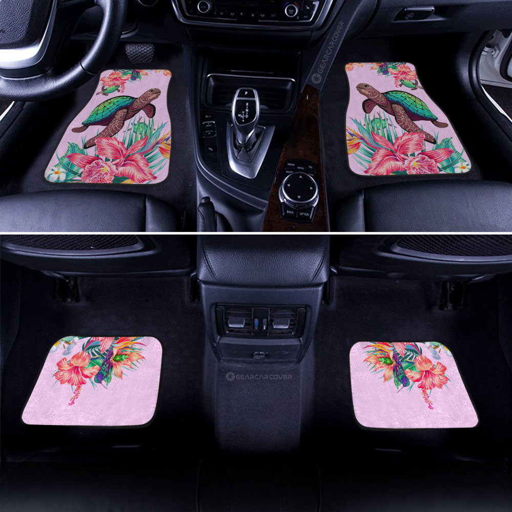 Turtle Car Floor Mats Custom Beautiful Flower Car Accessories - Gearcarcover - 3