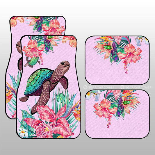 Turtle Car Floor Mats Custom Beautiful Flower Car Accessories - Gearcarcover - 1