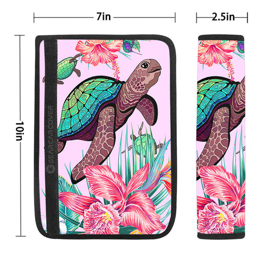 Turtle Seat Belt Covers Custom Beautiful Flower Car Accessories - Gearcarcover - 1