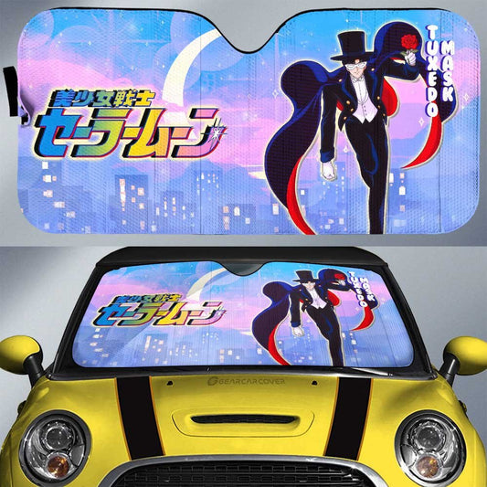 Tuxedo Mask Car Sunshade Custom Sailor Moon Anime Car Interior Accessories - Gearcarcover - 1