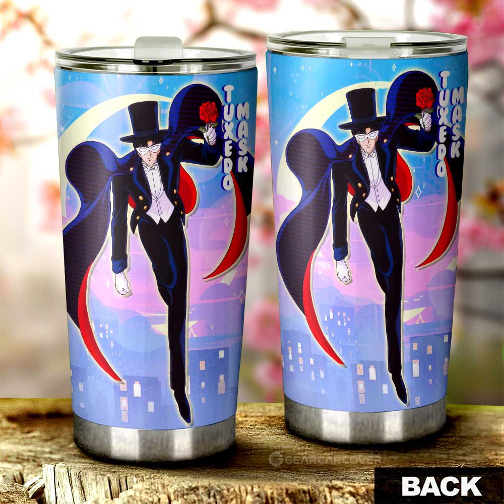 Tuxedo Mask Tumbler Cup Custom Sailor Moon Anime Car Interior Accessories - Gearcarcover - 3