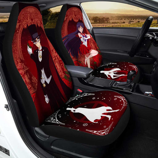 Tuxedo Mask and Sailor Mars Car Seat Covers Custom Anime Car Accessories - Gearcarcover - 2