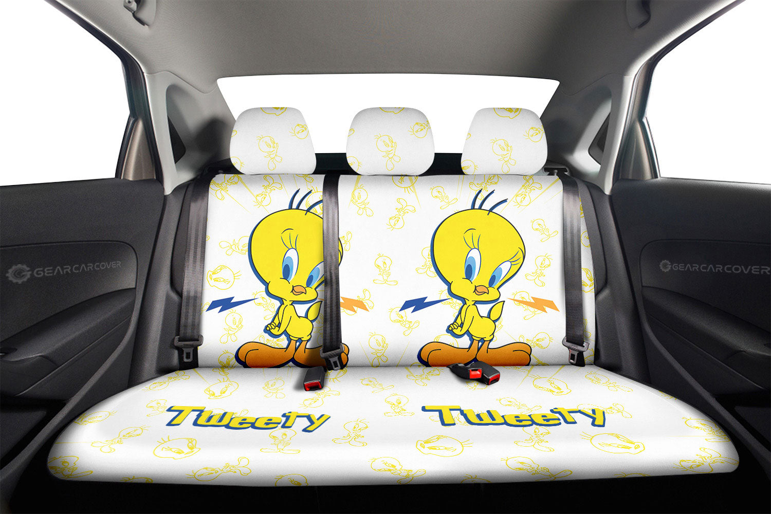 Tweety Car Back Seat Cover Custom Cartoon Car Accessories - Gearcarcover - 2
