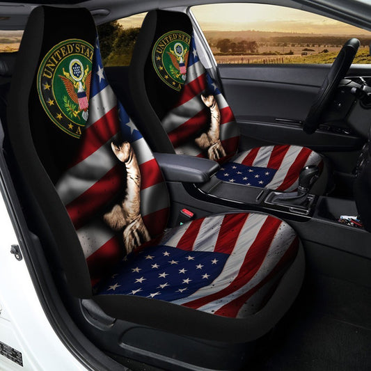 US Army Car Seat Covers Custom American Flag Car Accessories Best - Gearcarcover - 2