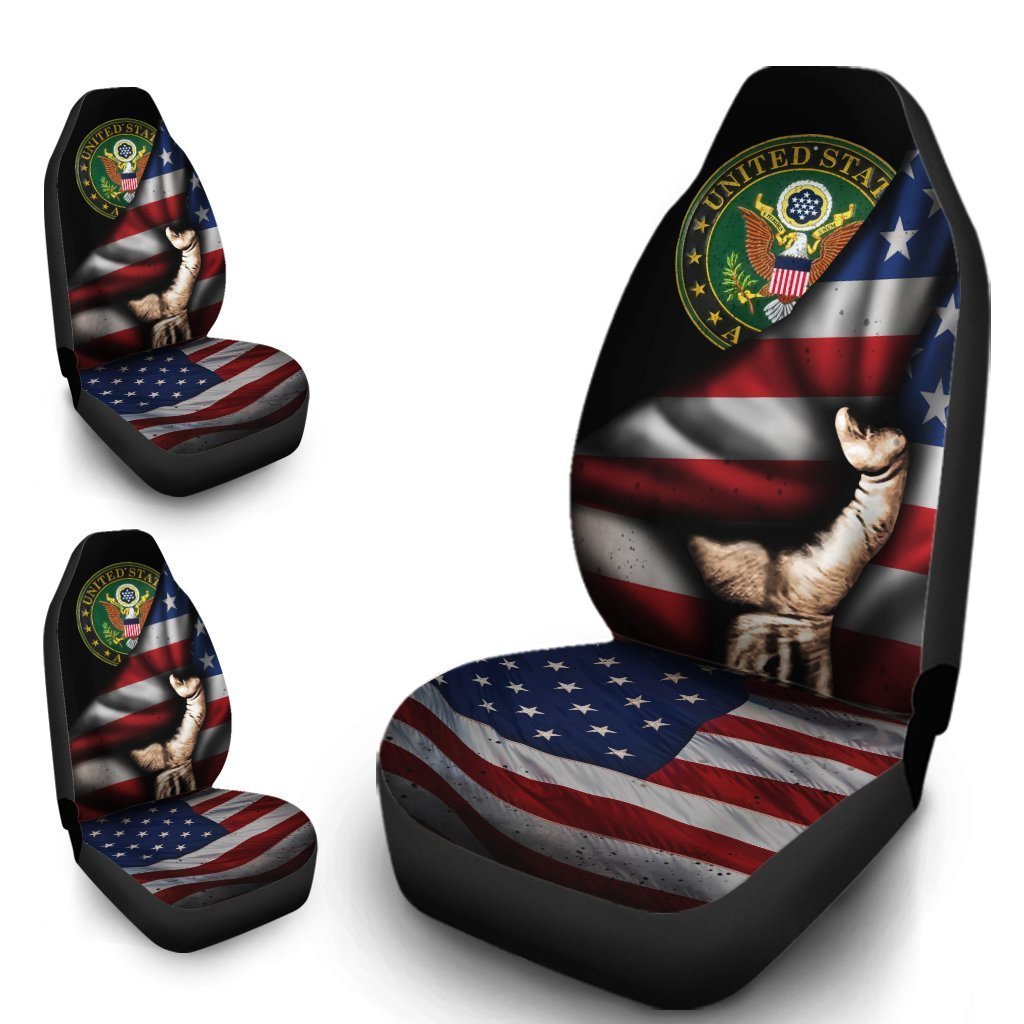 US Army Car Seat Covers Custom American Flag Car Accessories Best - Gearcarcover - 4