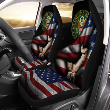 US Army Car Seat Covers Custom American Flag Car Accessories Best - Gearcarcover - 1