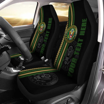 US Army Car Seat Covers Custom Name Car Interior Accessories - Gearcarcover - 1