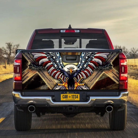 US Flag Bald Eagle Truck Tailgate Decal Custom Patriotic Car Accessories - Gearcarcover - 2