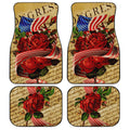 US Flag Red Rose Car Floor Mats Custom Car Accessories - Gearcarcover - 1