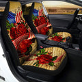 US Flag Red Rose Car Seat Covers Custom Car Accessories - Gearcarcover - 2