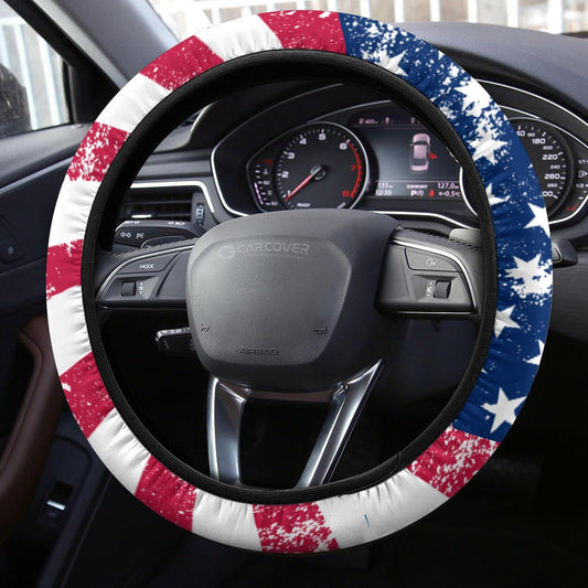 US Flag Steering Wheel Covers Custom American Flag Car Accessories - Gearcarcover - 2