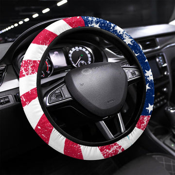 US Flag Steering Wheel Covers Custom American Flag Car Accessories - Gearcarcover - 1