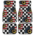 US Flag Sunflower Car Floor Mats Custom Checkerboard Car Accessories - Gearcarcover - 1