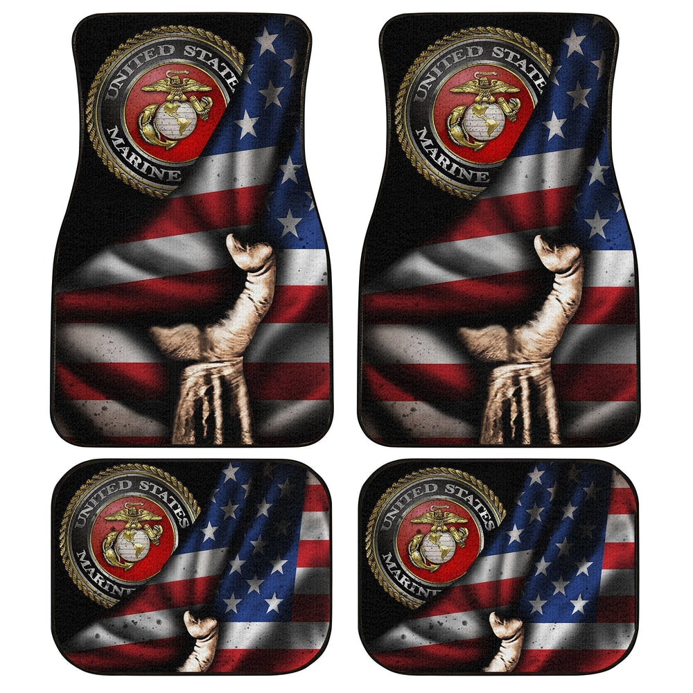 US Marine Corps Car Floor Mats Custom American Flag Car Accessories - Gearcarcover - 1