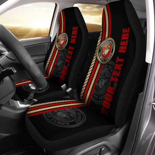 US Marine Corps Car Seat Covers Custom Name Car Interior Accessories - Gearcarcover - 2
