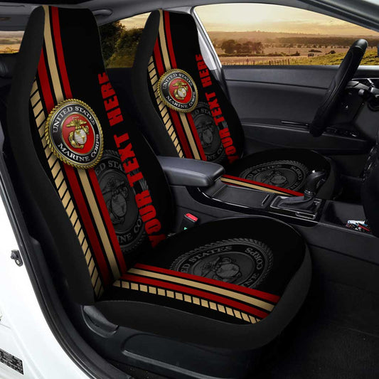 US Marine Corps Car Seat Covers Custom Name Car Interior Accessories - Gearcarcover - 1