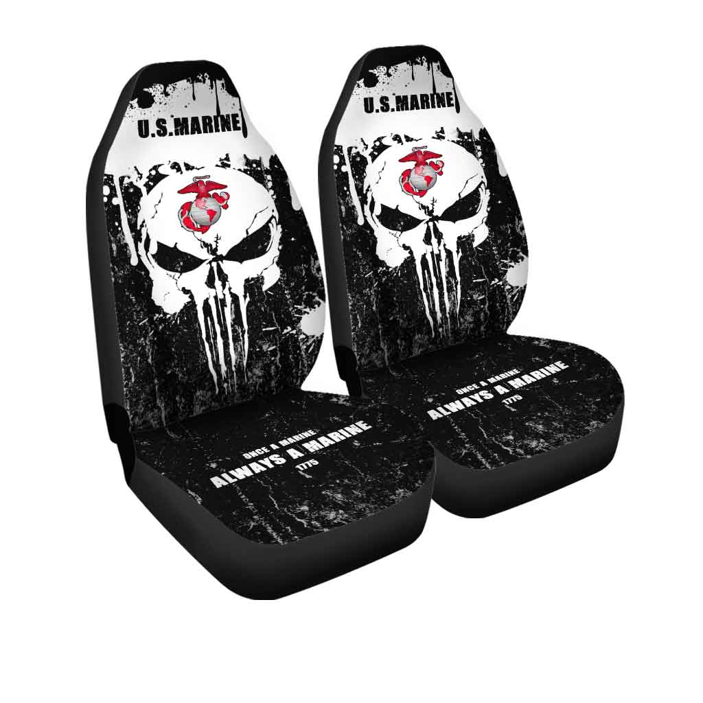 US Marine Corps Car Seat Covers Custom Punisher Skull Car Interior Accessories - Gearcarcover - 3