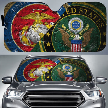 US Marine Corps Car Sunshade Custom US Army Car Accessories - Gearcarcover - 1