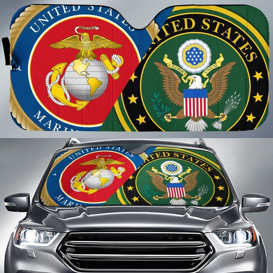 US Marine Corps Car Sunshade Custom Us Army Car Accessories - Gearcarcover - 1