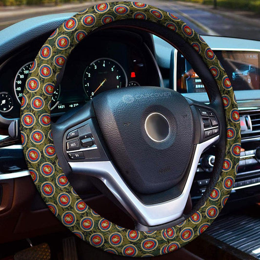 US Military Marine Corps Steering Wheel Cover Custom Car Accessories - Gearcarcover - 1