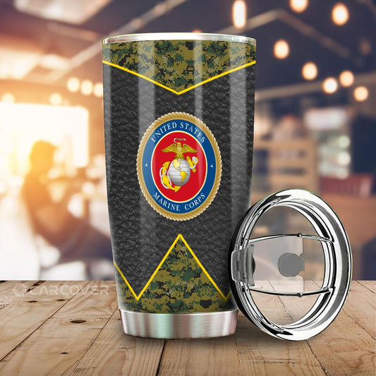 US Military Marine Corps Tumbler Cup Custom Car Accessories - Gearcarcover - 1