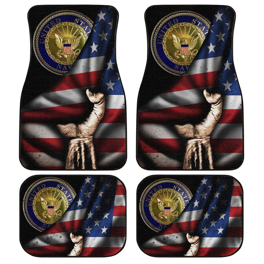 US Navy Car Floor Mats Custom American Flag Car Accessories Navy Gifts - Gearcarcover - 1