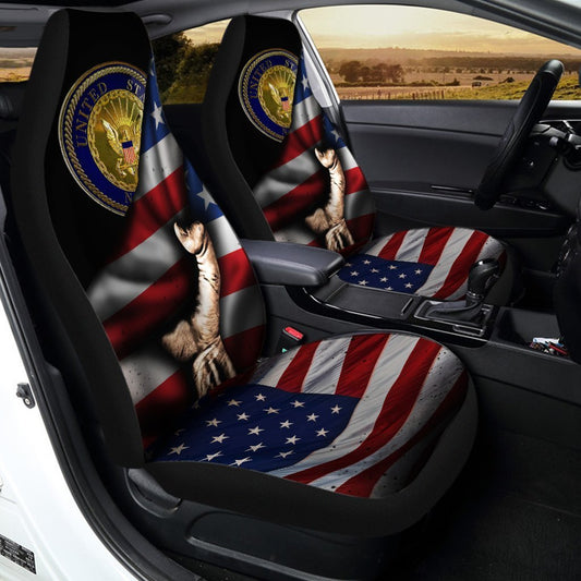 US Navy Car Seat Covers Custom American Flag Car Accessories Navy Gifts - Gearcarcover - 2