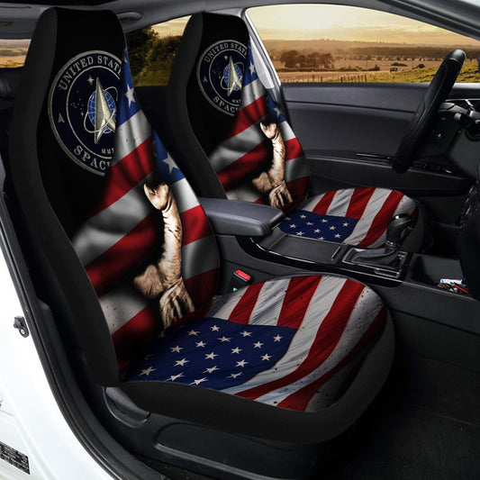 US Space Force Car Seat Covers Custom American Flag Car Accessories Meaningful Fourth Of July Gift - Gearcarcover - 2