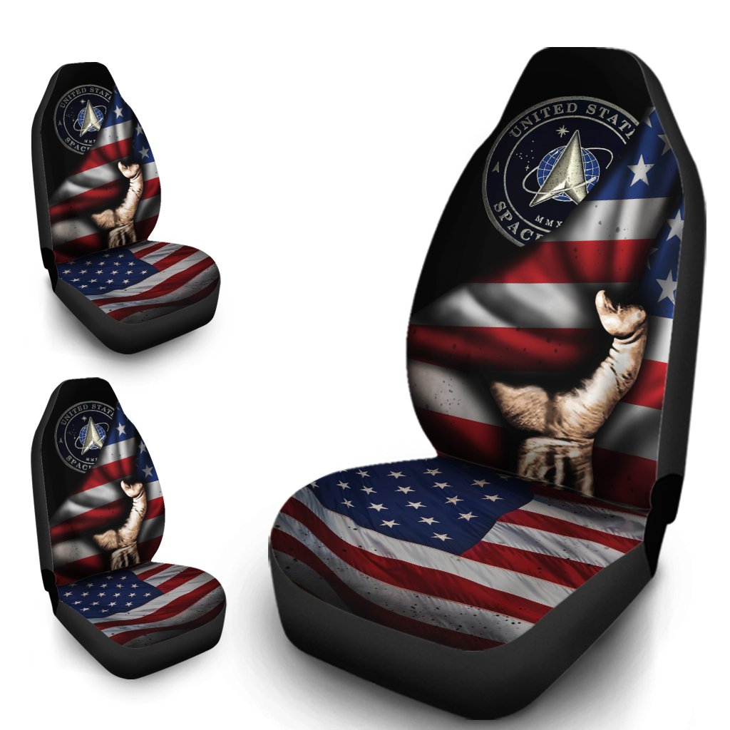 US Space Force Car Seat Covers Custom American Flag Car Accessories Meaningful Fourth Of July Gift - Gearcarcover - 4